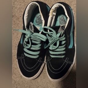 Vans Black and Aqua Lace-Up Shoes